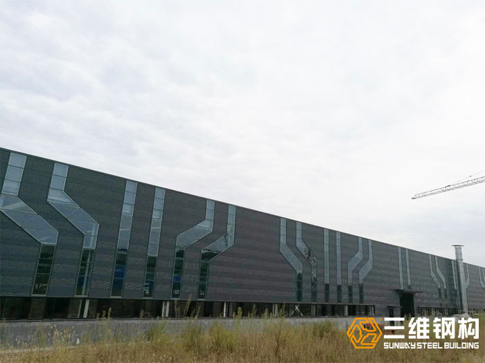 奥林匹斯之门钢结构厂房案例-济南迈克阀科技有限公司加工装配车间整体图